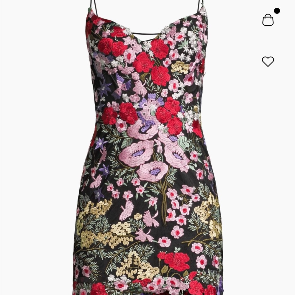 Mac Duggal Floral Print Mini Dress NWT